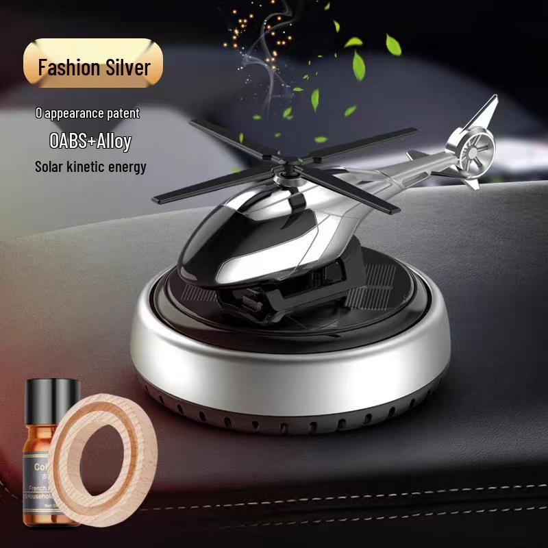 Вращающийся автомобильный освежитель воздуха в виде вертолета на солнечной батарее с датчиком освещенности
