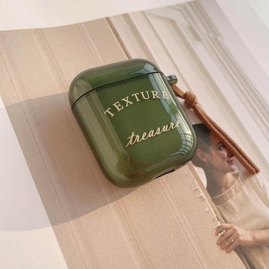 Защитный чехол для наушников Амортизация Прозрачный Зеленый Противоударный Литературный Принт Тюльпаны Мягкий ТПУ