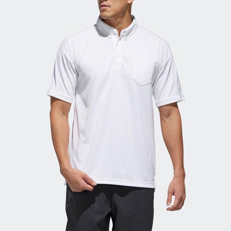 Adidas Polo Shirts Men's White Polo Collar Moderate Straight Fit DV0987