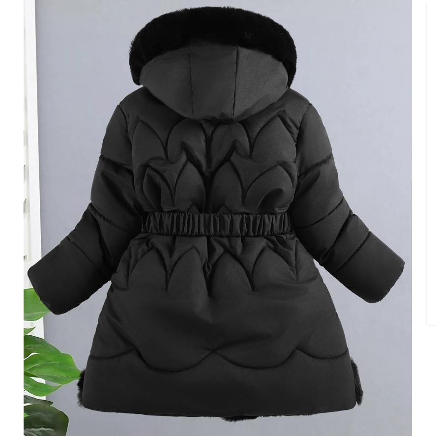 Children's Clothing, Girls' Cotton-padded Clothes, Children's Winter Jackets, Big Children's Thick Hooded Mid-length Warm Cotton-padded Clothes