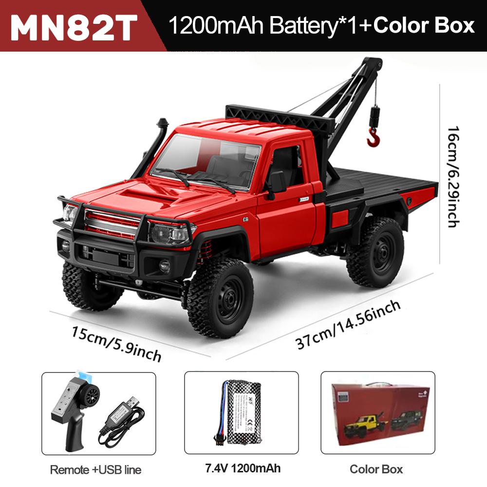 MN82T RC Crawler 1/12 2.4G 4WD Remote Control Off-road Pickup Simulation Crane Vehicle Electric Climbing Car Model Toys for Kids