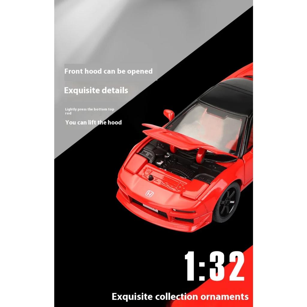 1/32 Сплав Литой Honda Acura NSX NA1 Модель Спортивного Автомобиля Симуляция Звука и Света Подставка Коллекционный Орнамент Подарок