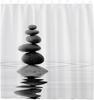 Zen Stone Water Reflection Shower Curtain Waterproof Easy To Clean Privacy Protection Print Minimalist Design Spa Bathroomdecor