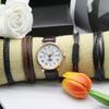 5pcs Set Casual Temperament Large Dial Fashionable Luxury Watch Automatic Watches Include Bracelet Box for Decoration Accessory
