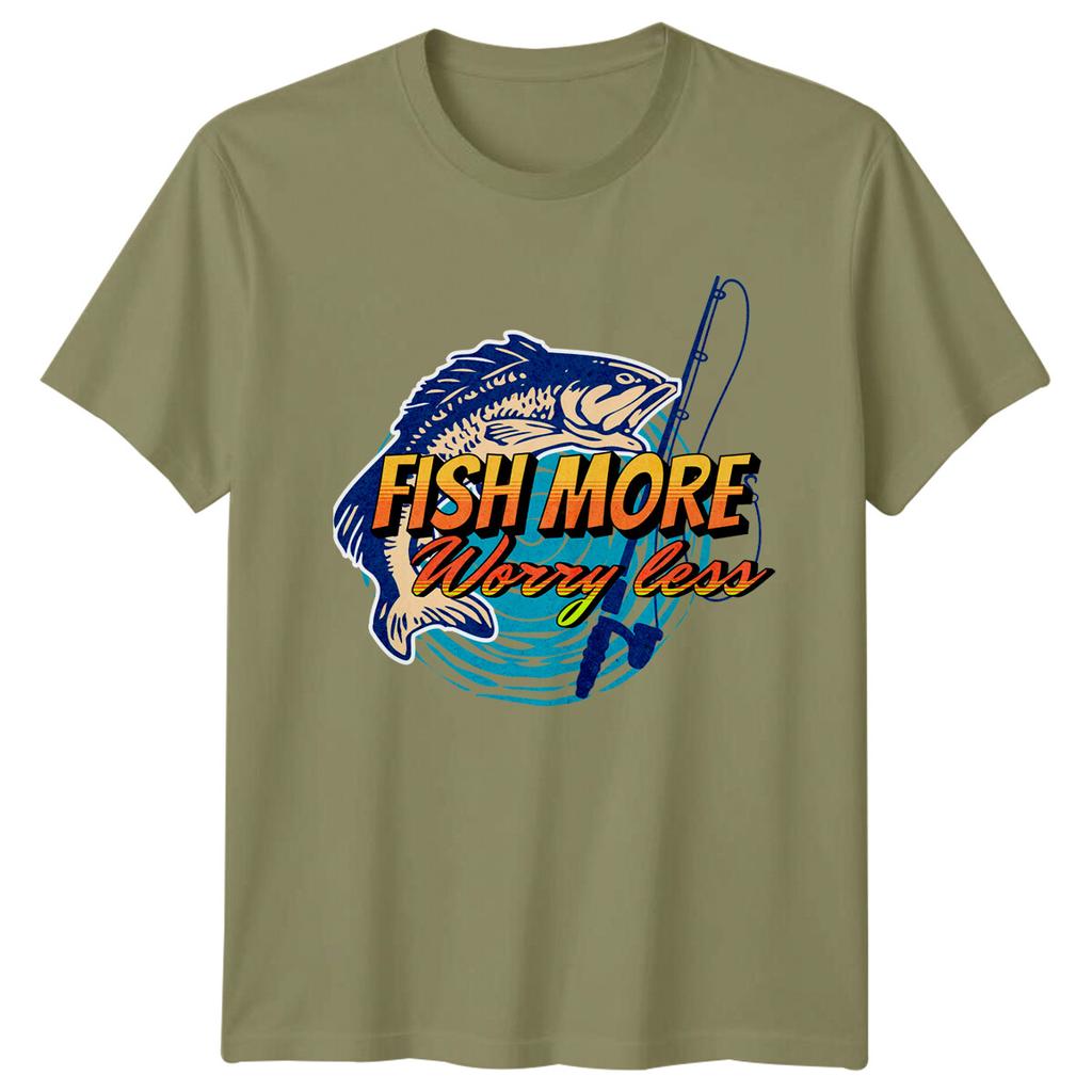 Fish More Worry Less Fishing Hobbies Unisexs TShirt