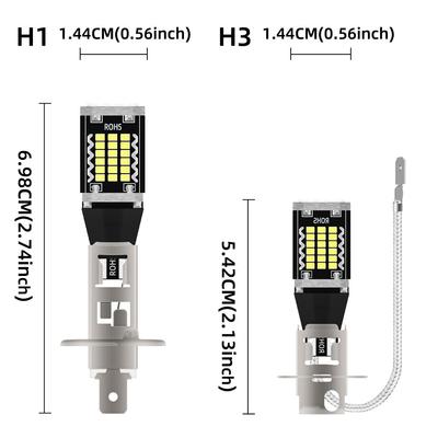 2 шт. Автомобильная противотуманная фара 9-24 В H1 LED противотуманная лампа для дневного ходового света H3 LED Сверхяркая светодиодная автомобильная лампа Янтарно-белый Адаптер не требуется ДХО