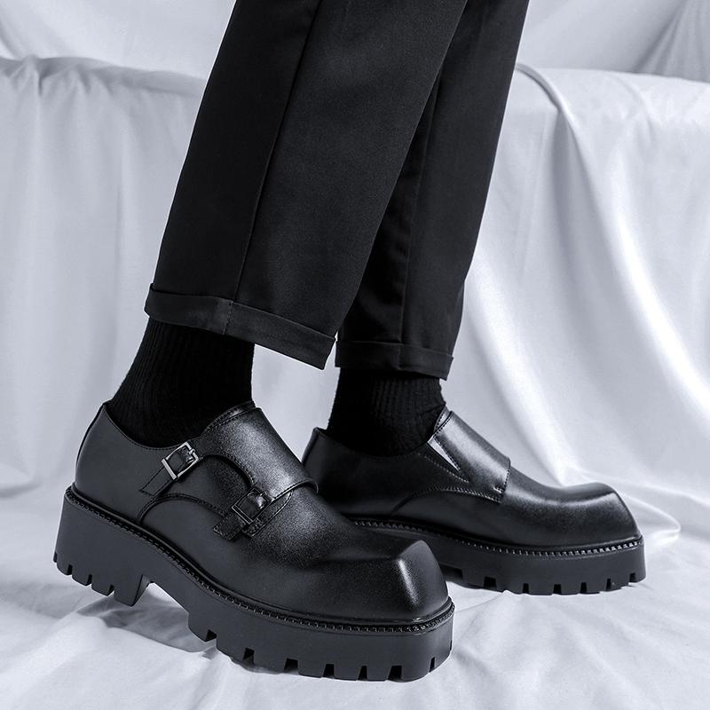 Модная горячая распродажа Черные мужские кожаные туфли на толстой подошве Роскошный дизайнерский стиль ПЛАТЬЕ деловая вечеринка Модная взрослая повседневная трендовая обувь