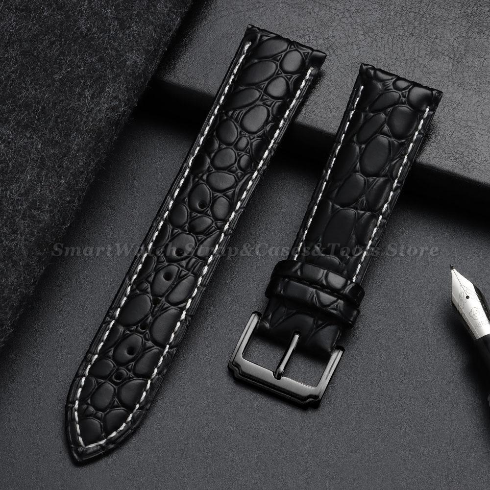 18mm 20mm 22mm Crocodile Pattern Design Leather Watch Strap 14/16/17/19/21/24mm Soft Watchbands Casual Business Wristwatch Band