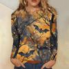 Women's Fashion Casual Halloween Printed Round Neck Long Sleeve Pullover Top