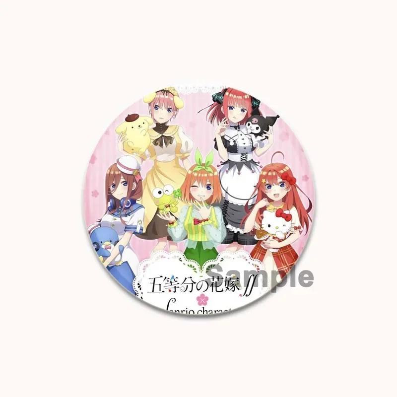 32/44/58MM Anime Ichika Nino Miku Yotsuba Itsuki Badge Cartoon Round DIY Brooch for Clothing Backpack Coat Decorative Accessories