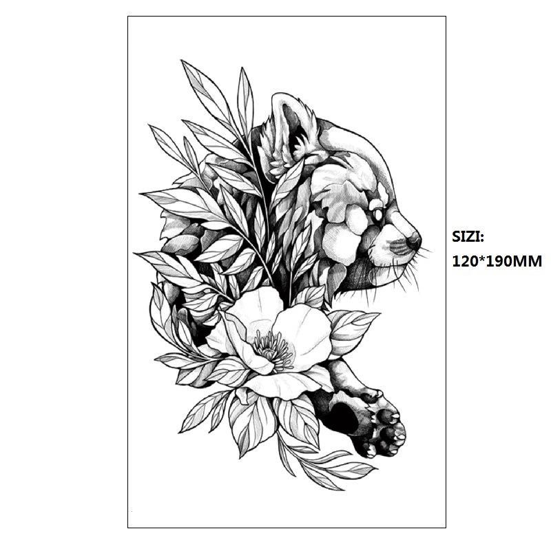 Девятихвостая лиса с другой стороны, цветок, цвет, вода, переводная имитация татуировки, рука, половина руки, татуировка, наклейка на спину