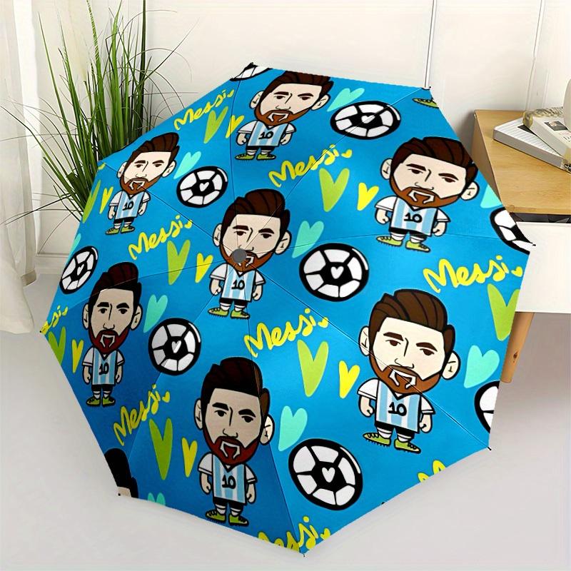 1pc Messi, Soccer Automatic Umbrella 8-Bone Design Compact Gear for Outdoor Travel, Perfect Gift for Friends or Family yy280828169