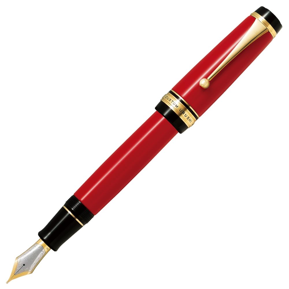 PILOT Custom Fountain Urushi B Pen, Vermilion, (FKV88SRRB)