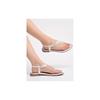 Женская серебристая плоская сандалия Shoetopia с украшениями / EU40