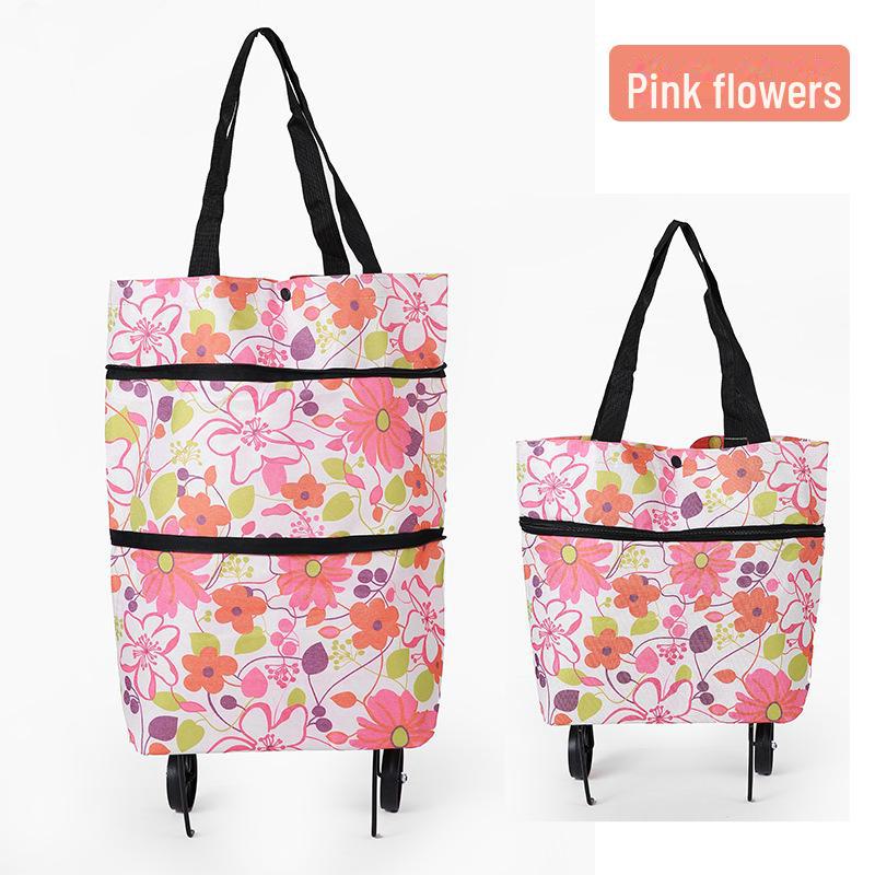 Складная тележка для покупок с переносным механизмом и трансформируемой подвесной сумкой