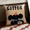 Creative Coffee Illustration Cushion Cover Reversible Soft Durable Pillow Cover Home  Car MultiScene Use for Daily Comfort
