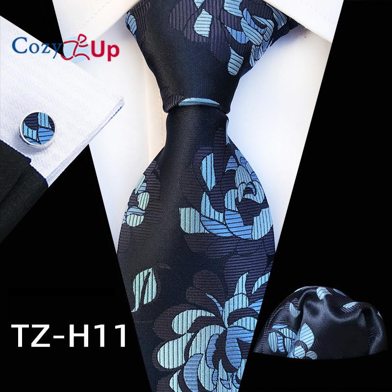 Cozy Up Набор из трех предметов, модный деловой мужской галстук с узором пейсли, включает в себя галстук, запонки, носовой платок