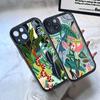 Чехол для iPhone 17 16 15 14 13 12 11 Pro Max Plus, Черный, Полное покрытие, ТПУ, Ударопрочный, С принтом тропических джунглей, леопарда, ленивца