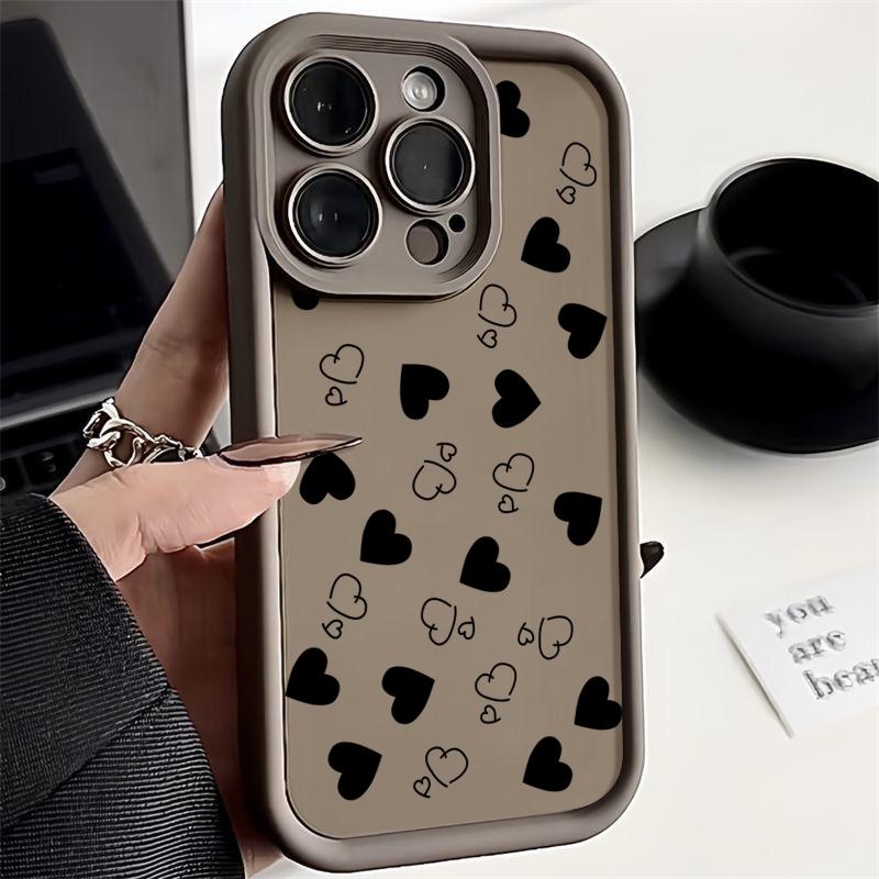 Противоударный чехол Love Hearts для iPhone 16 Pro 15 14 Plus 15 14 13 12 11 Pro Max Xr Xs X 8 7, защита объектива, мягкий чехол из ТПУ
