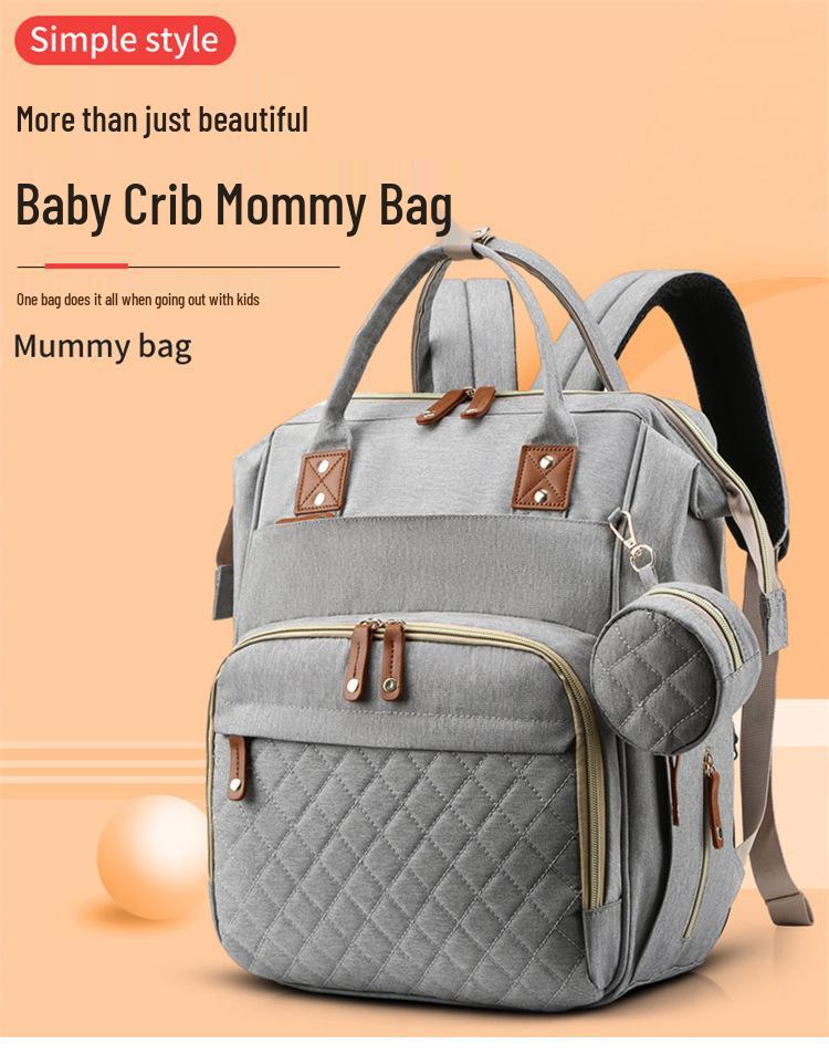 Mummy Backpack: Large Capacity, Lightweight Folding Bed & Diaper Bag