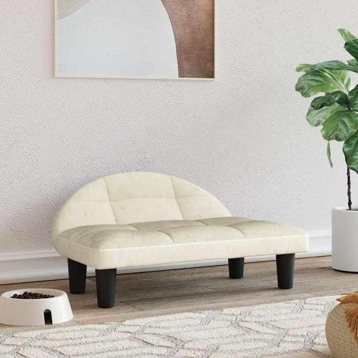 Lit pour chien - Maison Exclusive - Crème - Velours rembourré mousse - 70x52x30 cm