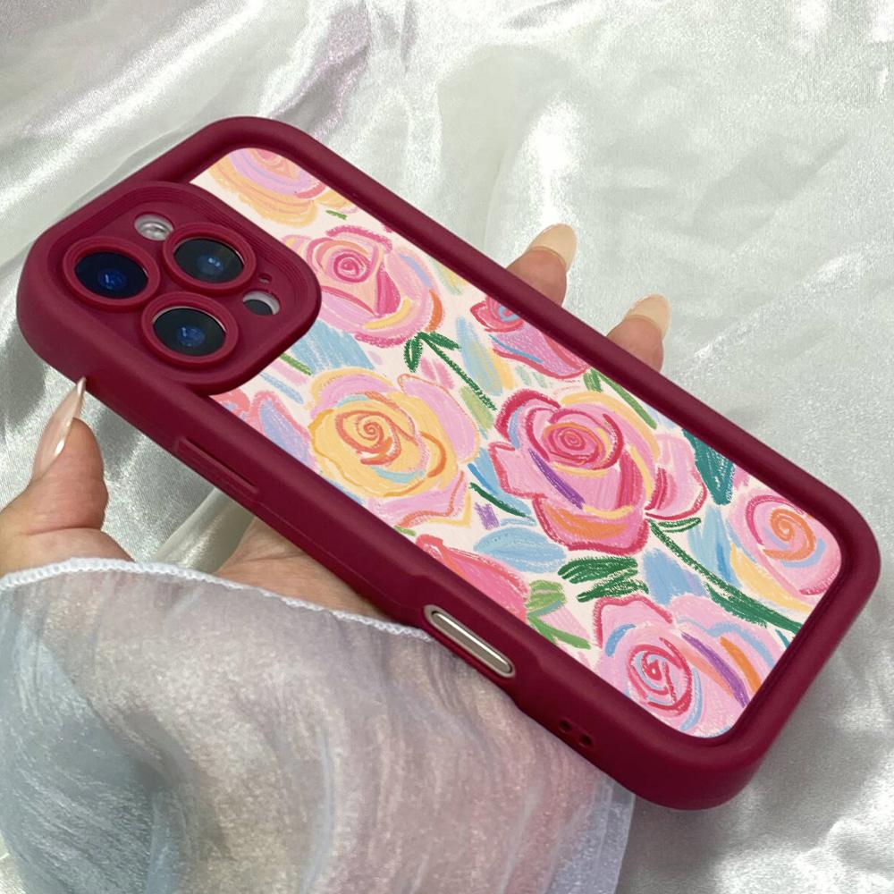 Мягкий чехол JT465 Rose Black And White для iPhone 17 16 15 14 13 Pro Max, Samsung S26 S25 Ultra A17 A07 A56 A16, Xiaomi 15T, Redmi 15c 14C.