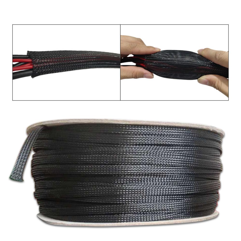 10m /32.8 Feet Pet Expandable Braided Mesh Sleeve Black Flexible Wire Mesh Cover Tv Audio Pc Cable Protection Against Pet Chewing