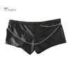 Мужские трусы-боксеры с низкой посадкой U-образной формы, эластичные, недеформирующиеся шорты, трусы из искусственной кожи
