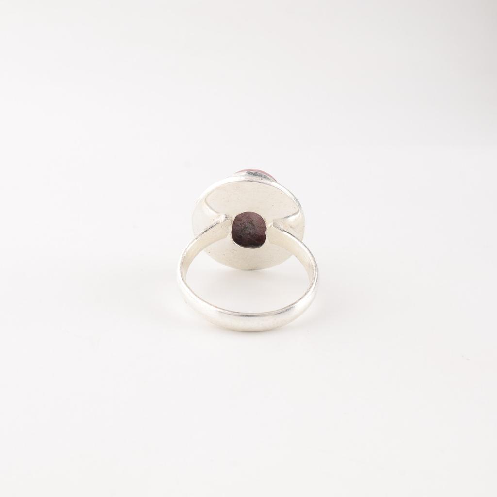 Черный Родонит Драгоценный камень Серебро 925 пробы Ювелирные изделия Ручной работы Кольцо Подарок на Новый год RR-62-33