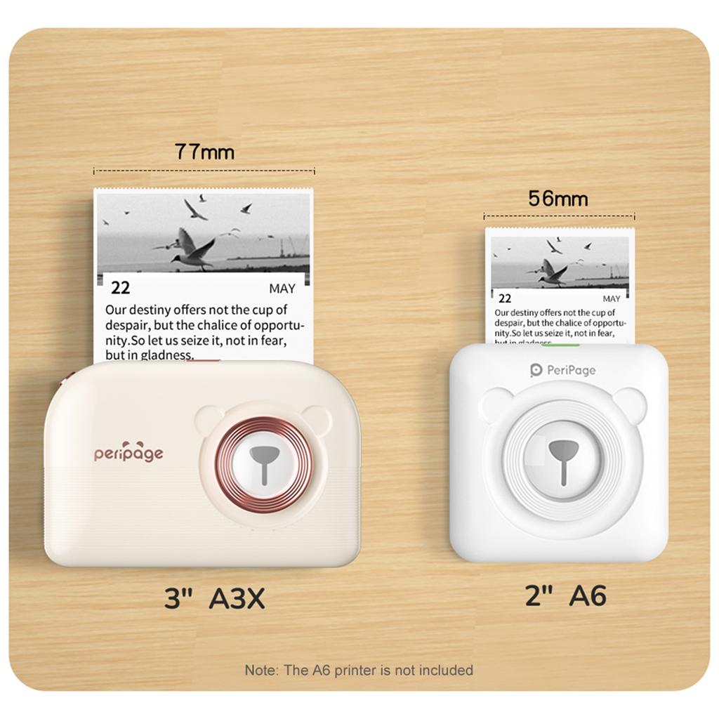 PeriPage A3X Mini Portable Photo Sticker Printer 203dpi BT Wireless Mobile Thermal Printer Receipt