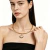 ENFASHION Для женщин Овальный кристальный кулон Ожерелье Для женщин Нержавеющая сталь Позолоченное Уличная мода Ювелирные изделия P253622