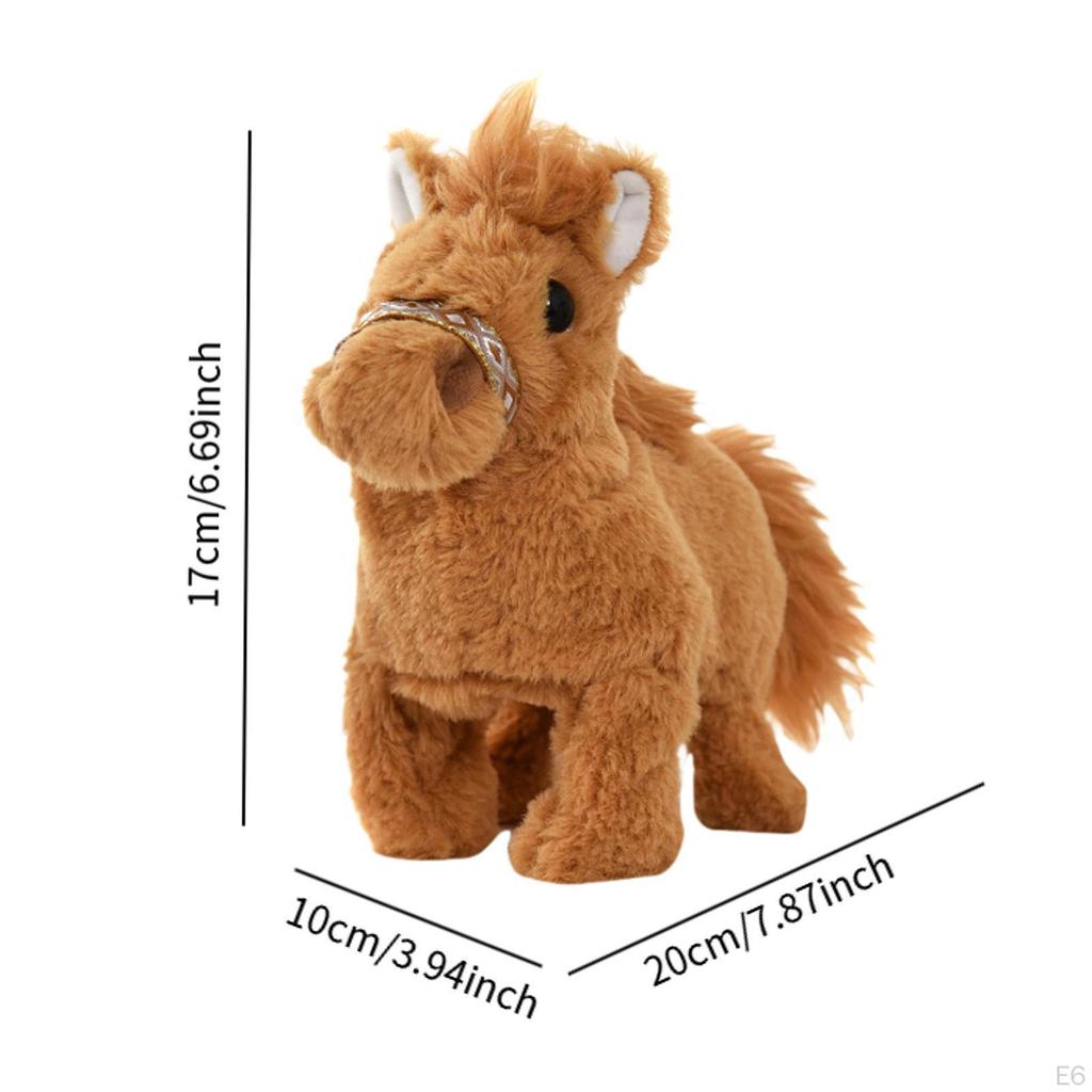 Электрическая лошадка игрушка для детей, плюшевая игрушка для кукольной комнаты и подарки