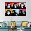 Watercolor Monkey Funny Canvas Painting Modern Home Decorative Painting Animal Painting Wall Pictures for Living Room Oil