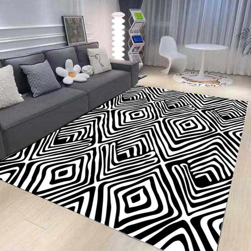 Zebra Pattern Carpet Minimalist Black White Lines Rug Comfortable Size Living Room Carpets Luxury Bedroom Bedside Rug