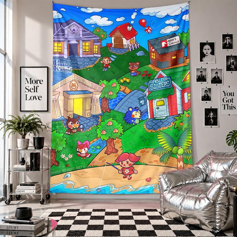 Wall TapestryAnimal Crossing Art Hanging Cloth Decorative Background Cover for Room Decoration