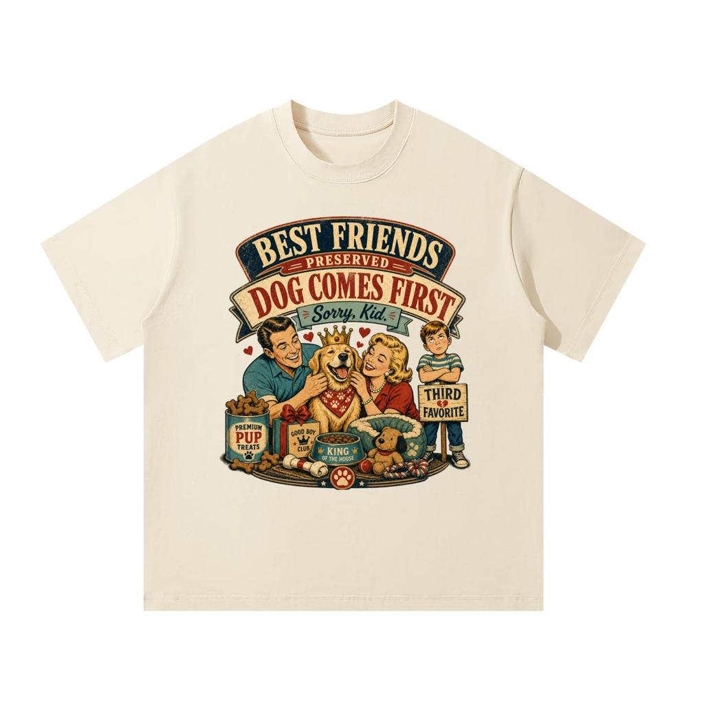 Funny Dog Parent Priorities Vintage Retro Unisex T-Shirt
