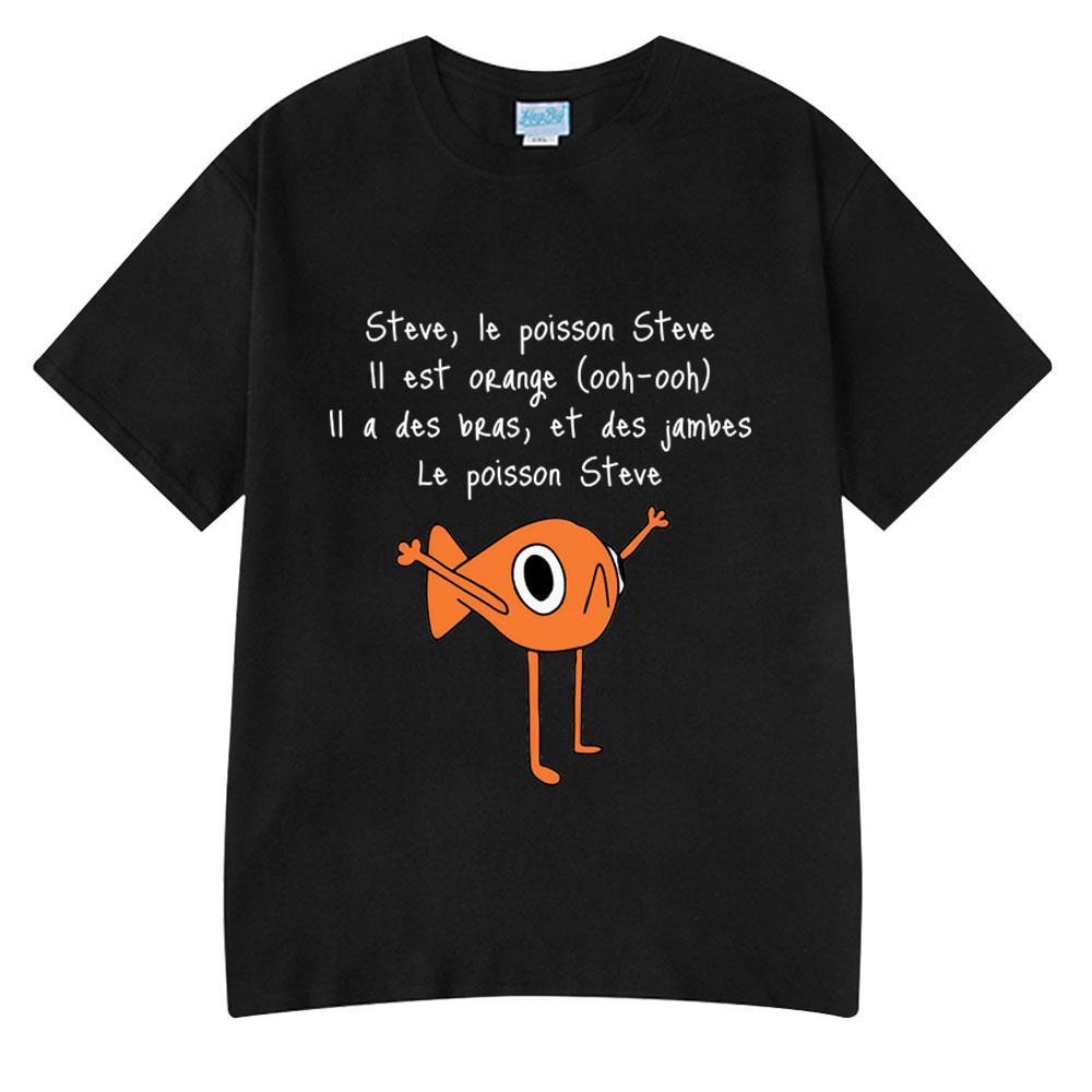 Funny Fish Le Poisson Steve T Shirt Memes Cartoon Print Tshirts Cotton Merch Short Sleeve Round Neck Tee Summer Unisex Clothing