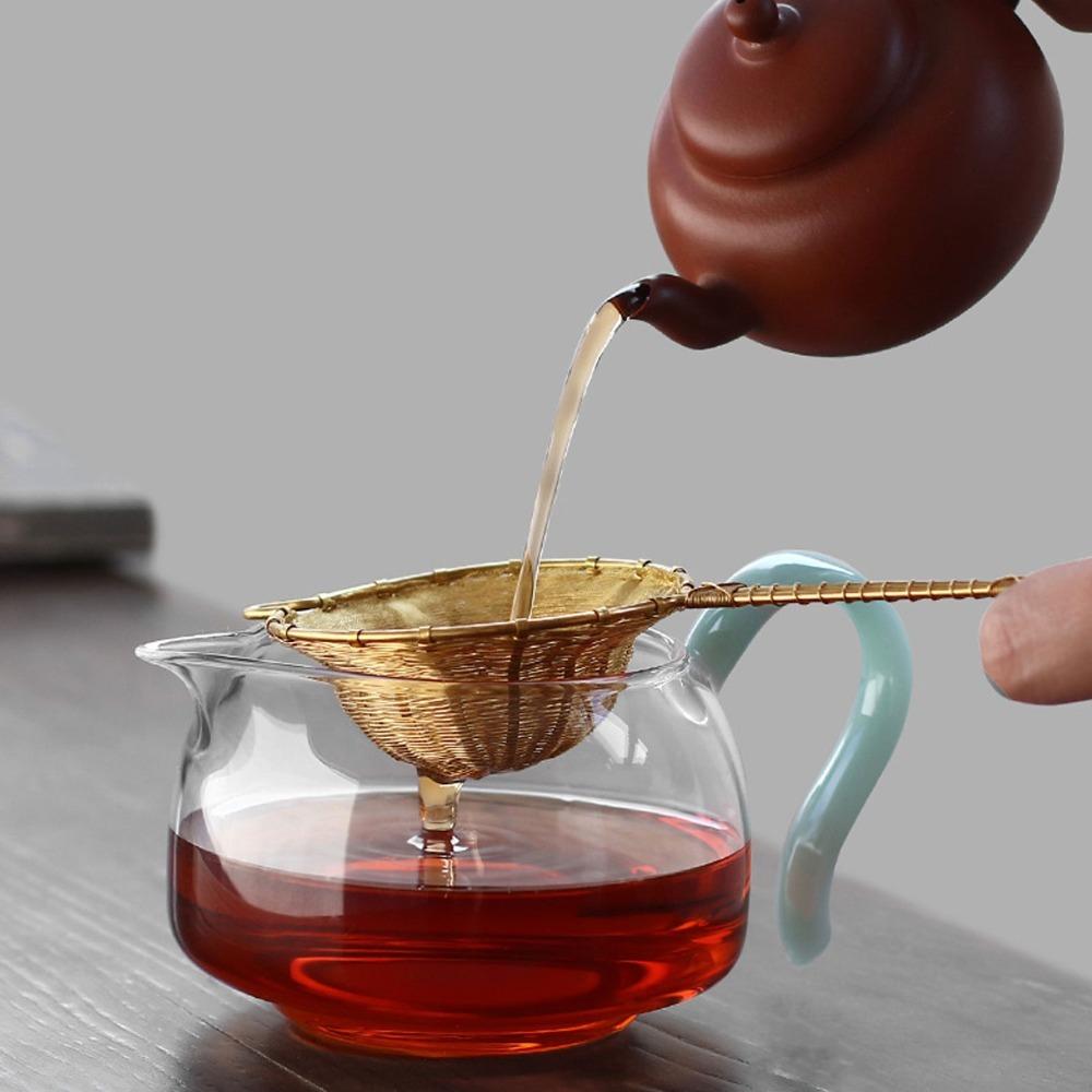 Long Handle Design Tea Infuser Strainer Hand Made Copper Tea Infuser Loose Leaf Brewing