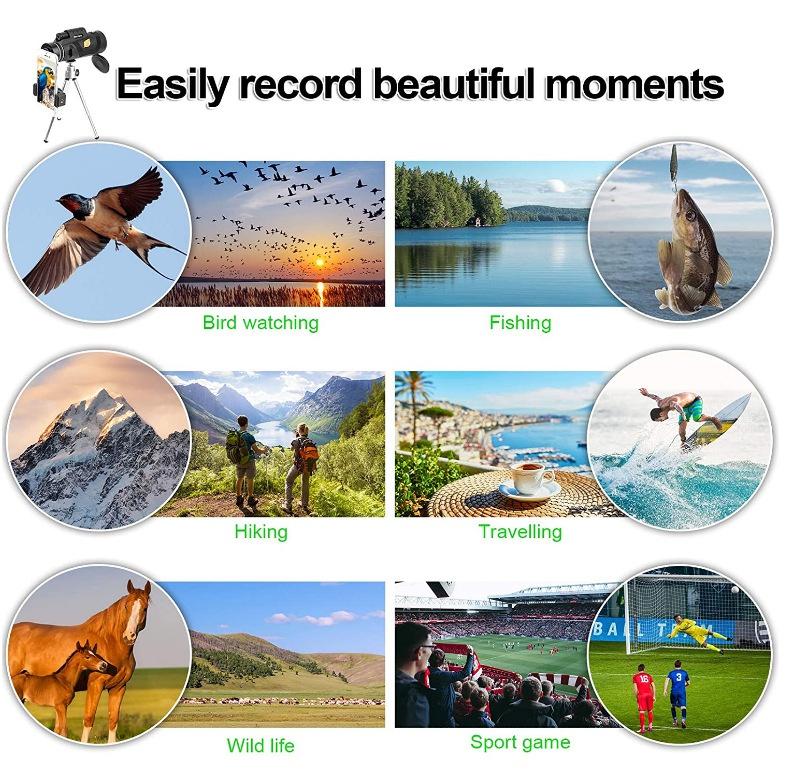 Профессиональный монокулярный телескоп, мощный бинокль дальнего действия Hd Bak4, водонепроницаемый портативный Lll ночного видения для кемпинга