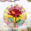 1pc Modern Art Red Rose Pattern Decorative Spiral Hanging Garden Wind Chime, Power Art Craft Windmill, Bi-Directional Rotatable | Outdoor