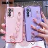 Чехол для телефона с цепочкой и запястьем Love Heart для Samsung Galaxy S21 S20 Ultra S10 S9 S8 Plus Note 20 8 9 10 A6 A7 2018, чехол-бампер с покрытием