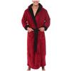 Men's Winter Lengthened Plush Shawl Bathrobe Home Clothes Long Sleeved Robe Coat