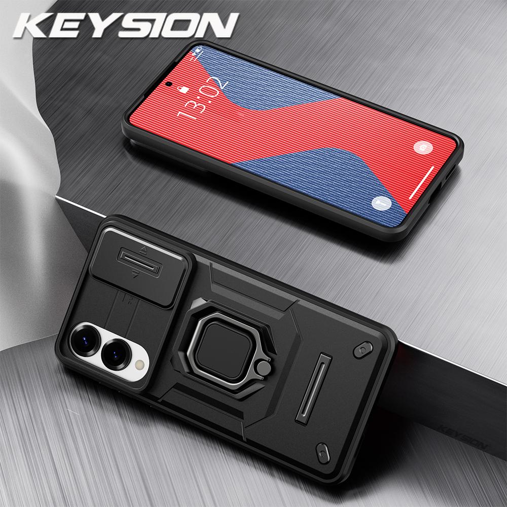 KEYSION Противоударный чехол для Samsung S25 Edge 5G, защитное кольцо для объектива камеры, подставка, задняя крышка для телефона Galaxy S25 Edge 5G