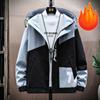 Spring and Autumn New Large Size Loose Jackets Youth Hooded Jackets Men's Velvet Jackets Fat Men's Large Size Men's Jackets