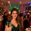 Holiday Celebration Headband 2026 Glitter for New Years Eve Christmas Party Sparkling Frame Hair Accessory with Stars Festive Countdown Headwear