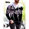Spring and Autumn Round Neck 3D Halloween Funny Pattern Printed Top Fashionable Casual Long Sleeved Men's T-shirts