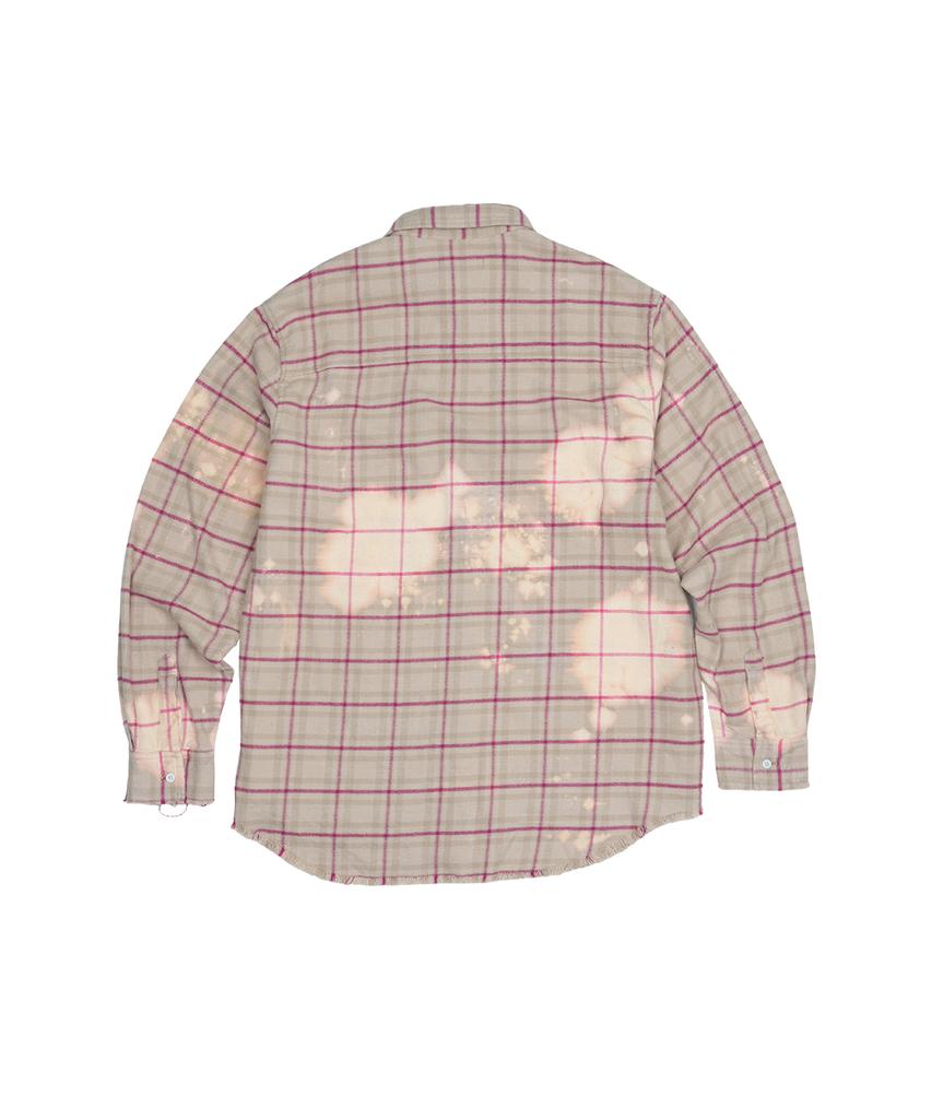 GRAILZ Bleached Plaid Shirts [Beige]