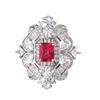 Pink zirconium ring Royal blue red corundum ring European and American retro inlaid zircon square ring ring