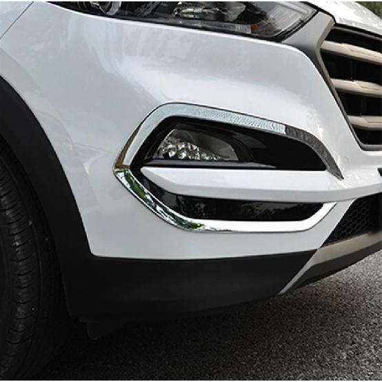 Front Rear Fog Light Frame Cover For Hyundai Tucson 2015 2016 2017 2018 Abs Chrome Foglight Lamp Trim Insert Bezel Car