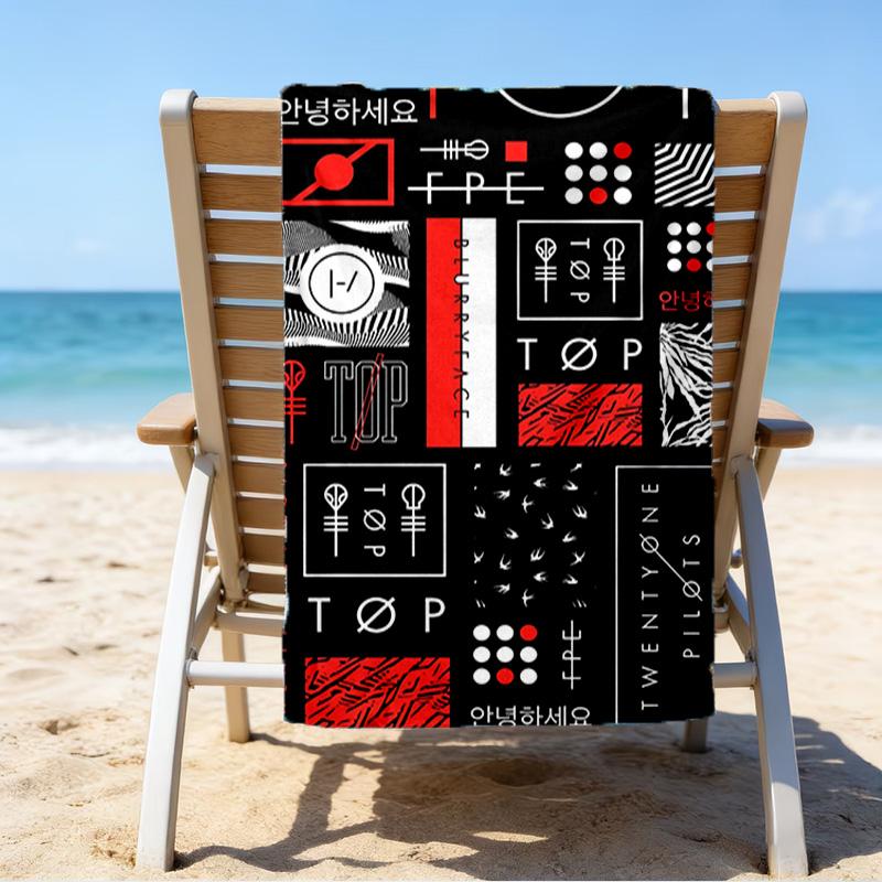 Abstract Geometric Twenty Quick-Dry Microfiber Beach Towel Super Soft & Absorbent for Bath, Beach, Travel Bath Time Accessory, Fan gifts